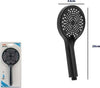 Doccetta-Soffione-Doccia-Regolabile-Moderno-25-X-12-Cm-87132-Rotondo-Bagno-Nera