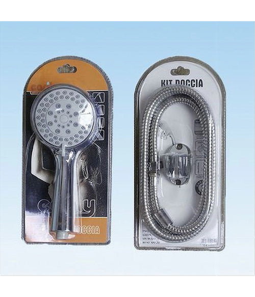 Doccetta Soffione Multigetto Telefono Doccia Bagno Tubo 1,8mt Supporto Muro 52050