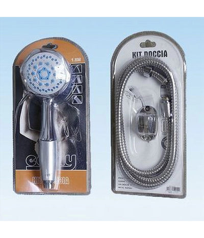 Doccetta Soffione Per Doccia A Telefono Con Tubo 1,8mt Supporto Muro Bagno 52040