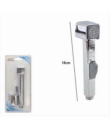 Doccetta Spruzzatore Bidet Wc Doccia Shattaf Pulizia 18 Cm Silver Squdrato 87549
