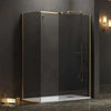Doccia Walk in Due Pareti H200cm Fumè Anticalcare Profili Color Oro