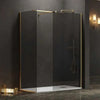 Doccia Walk in Due Pareti H200cm Fumè Anticalcare Profili Color Oro