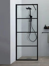 Doccia Walk In H200 Anticalcare 8mm Trasparente Telaio Finestrato Nero Opaco