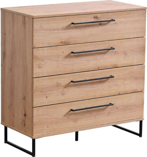 DODO---cassettiera-moderna-4-cassetti-colore-rovere-cm-91,5-x-42-x-92,5-h-Rovere-Chiaro-Milani-Home