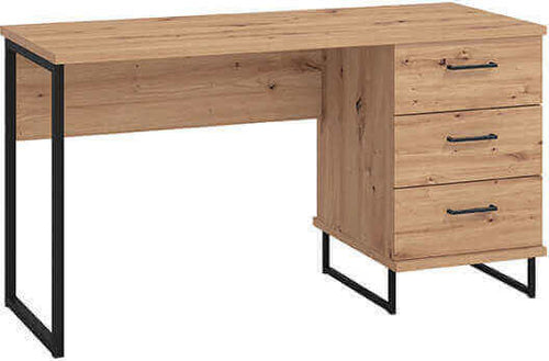 DODO---scrivania-moderna-con-3-cassetti-colore-rovere-cm-137,5-x-56-x-75-h-Rovere-Chiaro-Milani-Home