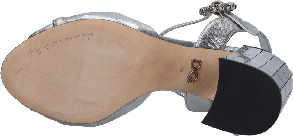 Dolce-&amp;-Gabbana-Sandali-Argento-da-donna