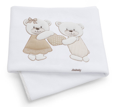 Copertina Lettino in Cotone Piquè Italbaby Dolci Coccole