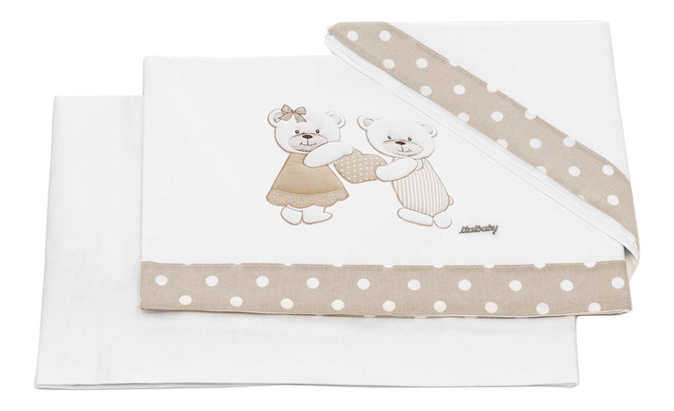 Set Lenzuola Lettino Italbaby Dolci Coccole 3Pz