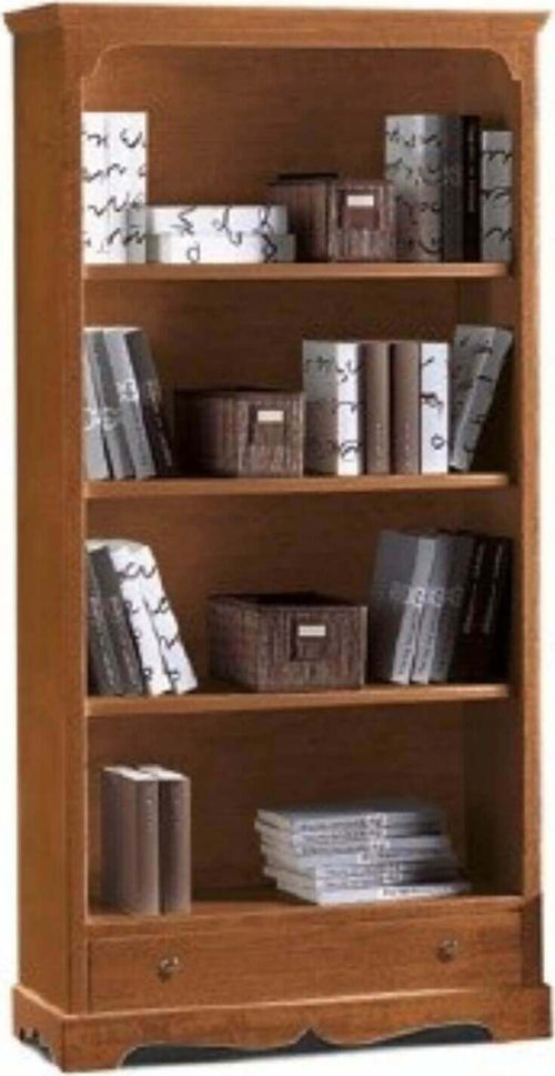 DOLLY---libreria-in-legno-massello-94x36x189-Tinta-noce-Milani-Home