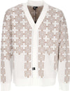 DOLLY-NOIRE-Cardigan-Uomo-Breeze-Blocks-Cardigan-Brown/white-da-uomo