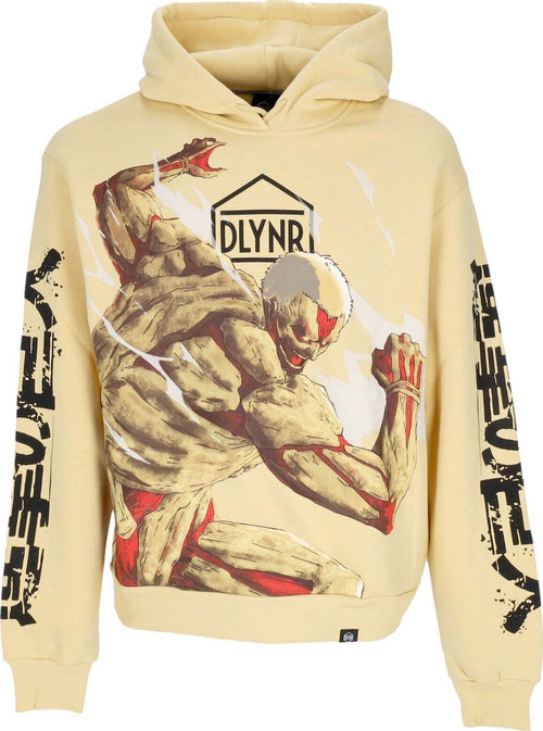 DOLLY-NOIRE-Felpa-Cappuccio-Uomo-Armored-Titan-Hoodie-X-Attack-On-Titan-Beige-da-uomo