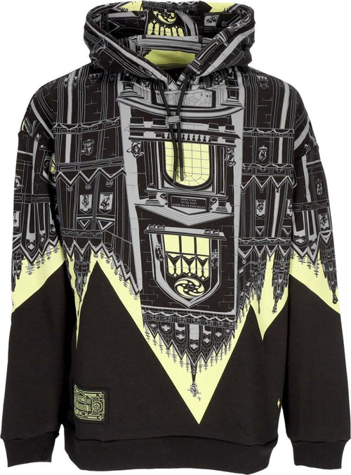DOLLY-NOIRE-Felpa-Cappuccio-Uomo-Bench-Duomo-Over-Hoodie-Black/lime-da-uomo