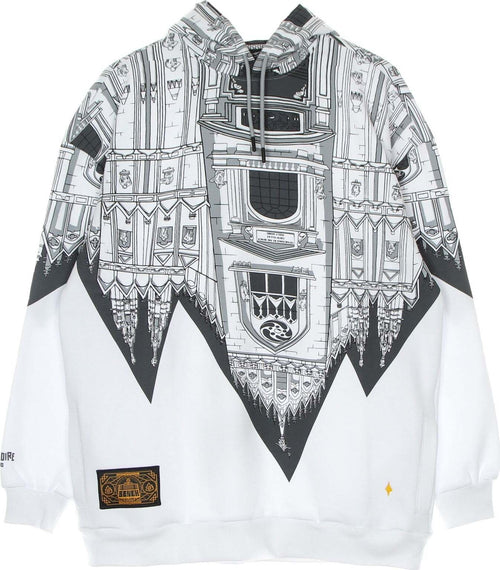 DOLLY-NOIRE-Felpa-Cappuccio-Uomo-Bench-Duomo-Rovesciato-Hoodie-Oversize-White/grey-da-uomo