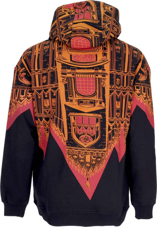 DOLLY-NOIRE-Felpa-Cappuccio-Uomo-Bench-Milano-Hoodie-Oversize-Black/orange-da-uomo