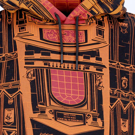 DOLLY-NOIRE-Felpa-Cappuccio-Uomo-Bench-Milano-Hoodie-Oversize-Black/orange-da-uomo