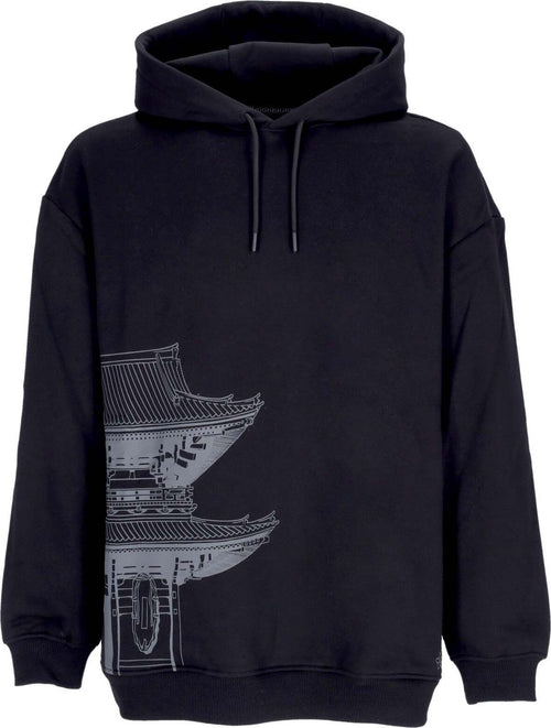 DOLLY-NOIRE-Felpa-Cappuccio-Uomo-Bench-Tokyo-Over-Hoodie-Black-da-uomo