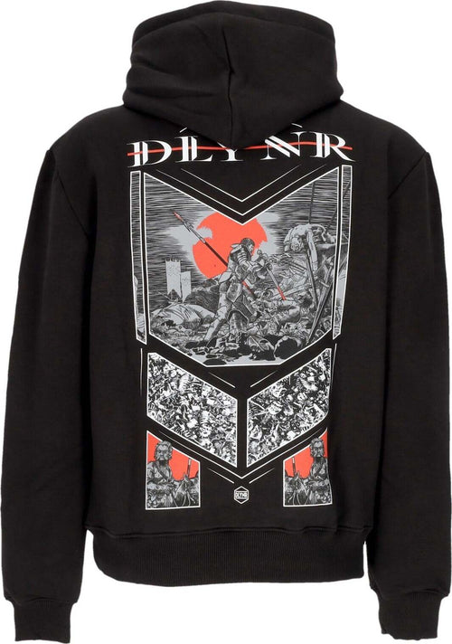 DOLLY-NOIRE-Felpa-Cappuccio-Uomo-Mordred-Hoodie-Black-da-uomo