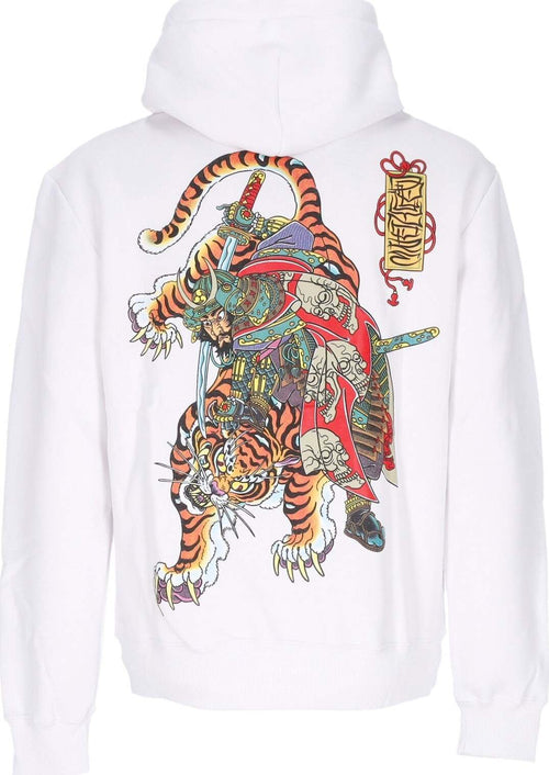 DOLLY-NOIRE-Felpa-Cappuccio-Uomo-Tiger-and-Soldier-Hoodie-White-da-uomo