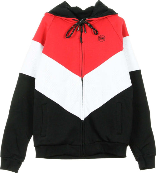 DOLLY-NOIRE-Felpa-Cappuccio-Zip-Uomo-Vega-Zip-Red/white/black-da-uomo