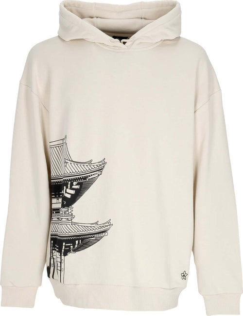 DOLLY-NOIRE-Felpa-Leggera-Cappuccio-Uomo-Bench-Tokyo-Over-Hoodie-Beige/black-da-uomo