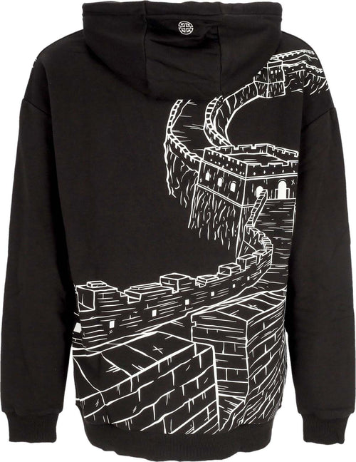 DOLLY-NOIRE-Felpa-Leggera-Cappuccio-Uomo-Chinese-Wall-Outline-Over-Hoodie-Black/white-da-uomo