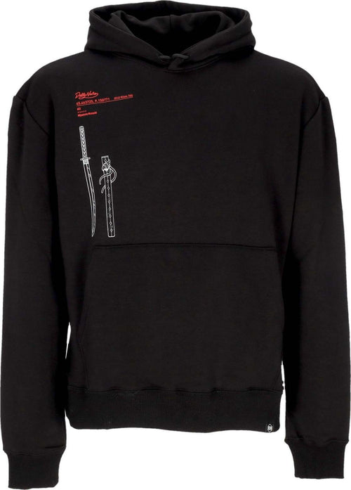 DOLLY-NOIRE-Felpa-Leggera-Cappuccio-Uomo-Myamoto-Musashi-Hoodie-Black-da-uomo