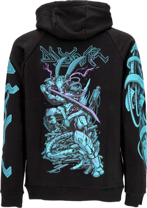 DOLLY-NOIRE-Felpa-Leggera-Cappuccio-Uomo-Ninja-Rabbit-Hoodie-Black-da-uomo