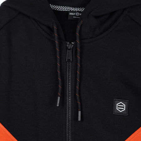 DOLLY-NOIRE-Felpa-Leggera-Cappuccio-Zip-Uomo-Skin-Hoodie-Black-da-uomo