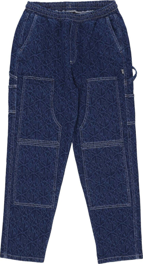 DOLLY-NOIRE-Pantalone-Lungo-Uomo-Monogram-Laser-Carpenter-Pants-Blue-da-uomo
