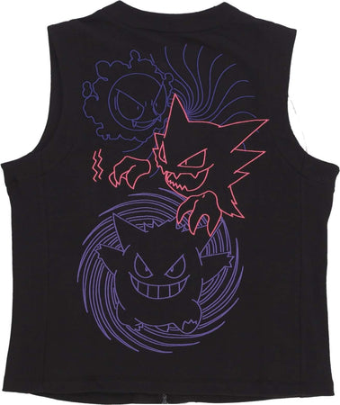 DOLLY-NOIRE-Smanicato-Uomo-Gastly-Evolution-Zipped-Gilet-X-Pokemon-Black-da-uomo