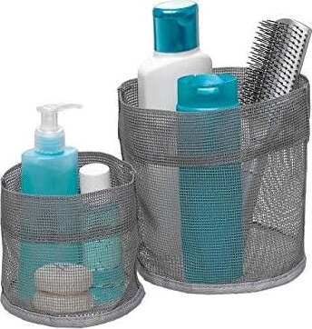 DOMOPAK---CESTI-PER-BAGNO-ROTONDI-SET-2-PEZZI-16x16CM-+-12x12-CM-BIANCO-O-GRIGIO