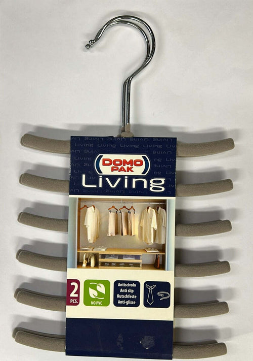 DOMOPAK---SET-2-GRUCCE-APPENDI-CRAVATTE-ANTISCIVOLO---16-CM-COLORI-GRIGIO-E-VERDE-MELA