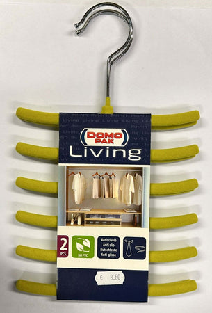 DOMOPAK---SET-2-GRUCCE-APPENDI-CRAVATTE-ANTISCIVOLO---16-CM-COLORI-GRIGIO-E-VERDE-MELA