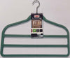 DOMOPAK---SET-2-GRUCCE-PER-PANTALONI-3-SPAZI-45CM --MATERIALE-SIMIL-VELLUTO-ANTISCIVOLO---COLORE-VERDE-ACQUA