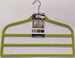 DOMOPAK---SET-2-GRUCCE-PER-PANTALONI-3-SPAZI-45CM --MATERIALE-SIMIL-VELLUTO-ANTISCIVOLO---COLORE-VERDE-LIME---MARRONE