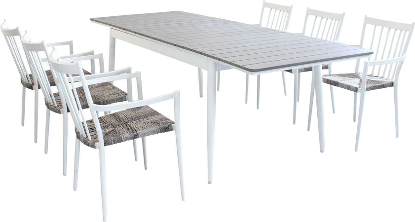 DONATO---set-tavolo-da-giardino-allungabile-in-alluminio-e-polywood-160/240x90-compreso-di-6-poltrone-in-alluminio-e-polyrattan-Grigio-Milani-Home