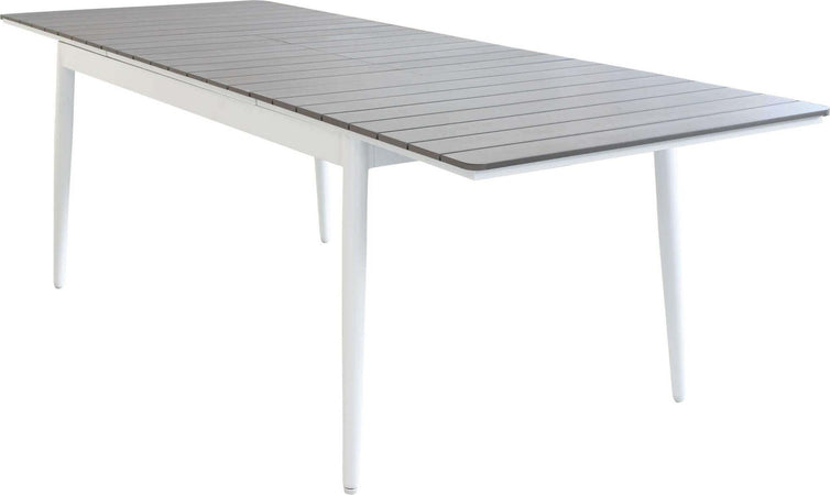 DONATO---tavolo-da-giardino-allungabile-in-alluminio-e-polywood-160/240x90-Bianco-Milani-Home