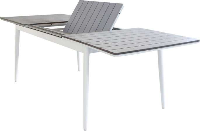 DONATO---tavolo-da-giardino-allungabile-in-alluminio-e-polywood-160/240x90-Bianco-Milani-Home