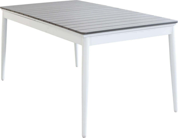 DONATO---tavolo-da-giardino-allungabile-in-alluminio-e-polywood-160/240x90-Bianco-Milani-Home