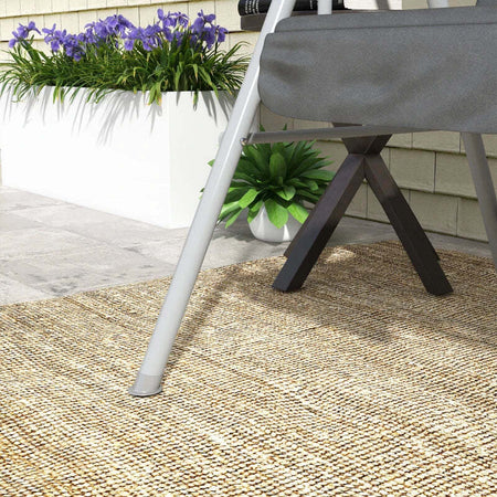 Dondolo-2-Posti-con-Tavolino-e-Portabicchieri,-in-Metallo-e-Poliestere,-175x110x165-cm,-Grigio-84A-057V01GY