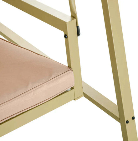 Dondolo-3-Posti-con-Tettuccio-Inclinabile-e-Cuscini,-in-Acciaio-e-Textilene,-200x125x175-cm,-Beige-e-Marrone--84A-307V00BG