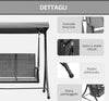 Dondolo-3-Posti-da-Giardino-o-Terrazzo-con-Tettuccio-Regolabile-e-Tasche-Portaoggetti-Grigio-Scuro-196x128x172cm-84A-110CG