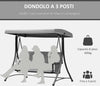 Dondolo-3-Posti-da-Giardino-o-Terrazzo-con-Tettuccio-Regolabile-e-Tasche-Portaoggetti-Grigio-Scuro-196x128x172cm-84A-110CG