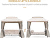 Dondolo-3-Posti-e-Lettino-Singolo-Copertura-a-Gazebo-con-Zanzariera-e-Cuscini-256x172x248cm-Crema-84A-102