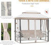 Dondolo-3-Posti-e-Lettino-Singolo-Copertura-a-Gazebo-con-Zanzariera-e-Cuscini-256x172x248cm-Crema-84A-102