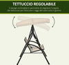 Dondolo-a-2-Posti-da-Giardino-con-Tettuccio-Regolabile,-140x118x162cm-Beige-84A-233BG