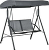 Dondolo-a-2-Posti-da-Giardino-con-Tettuccio-Regolabile,-140x118x162cm-Grigio-84A-233CG