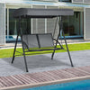 Dondolo-a-2-Posti-da-Giardino-con-Tettuccio-Regolabile,-140x118x162cm-Grigio-84A-233CG