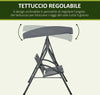 Dondolo-a-2-Posti-da-Giardino-con-Tettuccio-Regolabile,-140x118x162cm-Grigio-84A-233CG