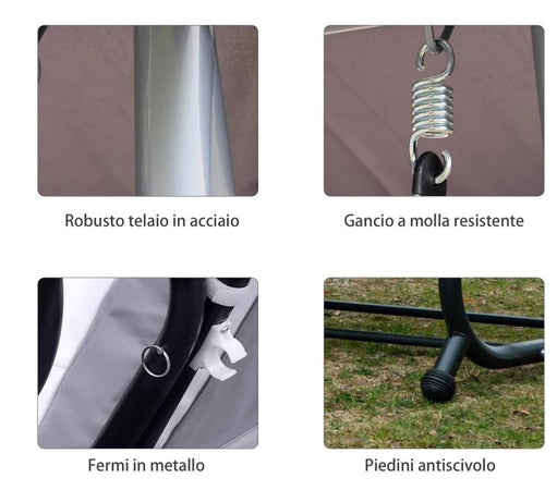 Dondolo "Antigua" 3 posti altalena da giardino e veranda reclinabile a letto 200 cm